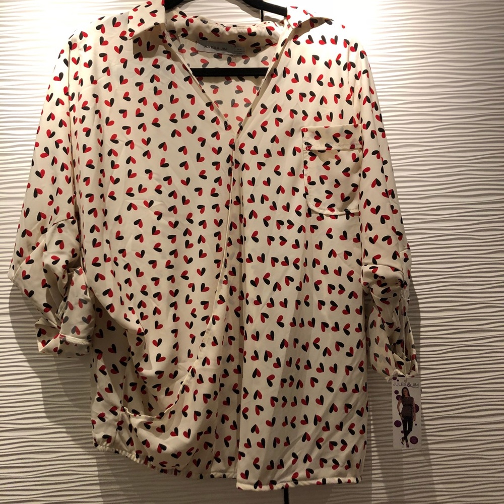 Jules & Jim heart print Maternity Shirt M